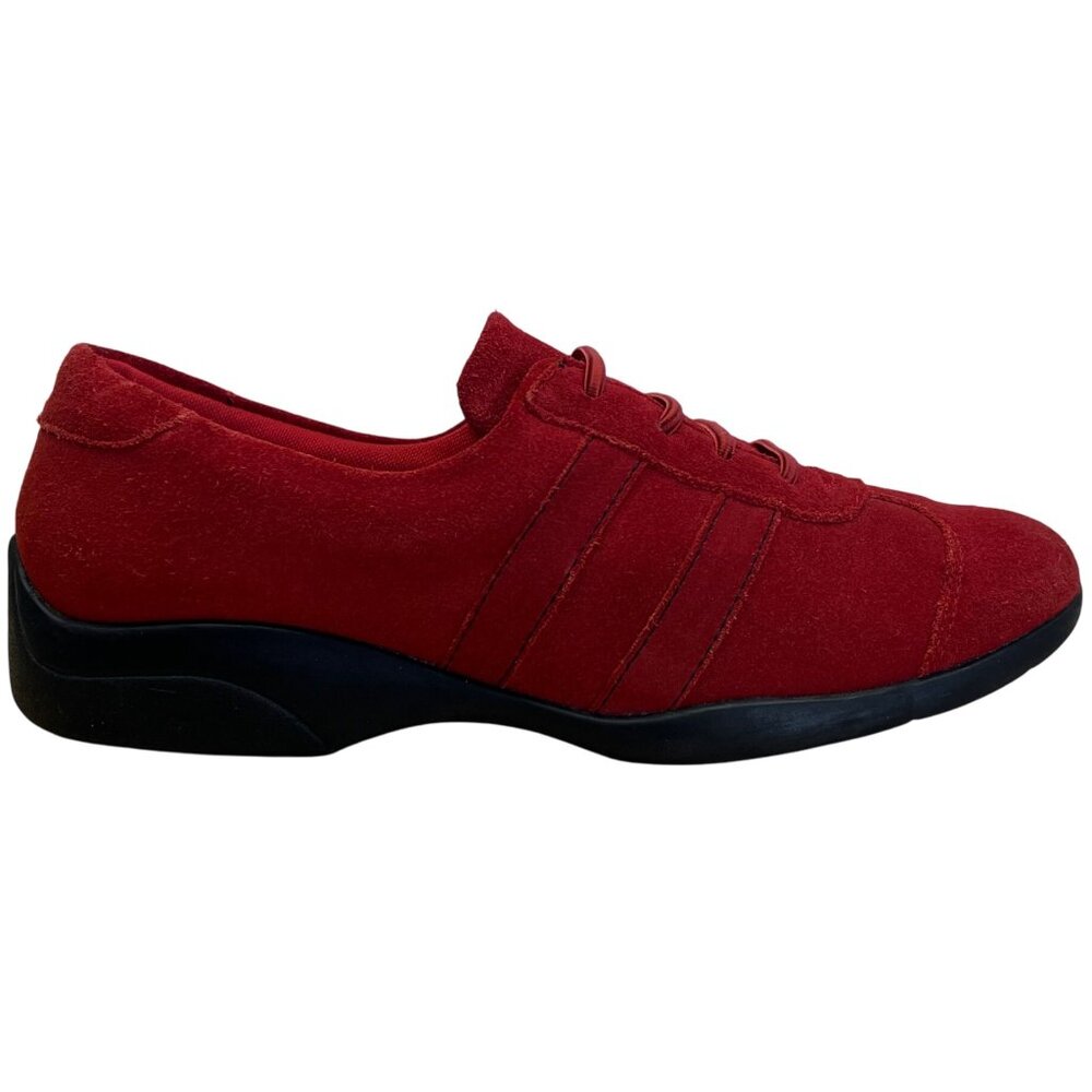 Chicos Women’s Red Suede Leather Slip In Shoes Size 9M